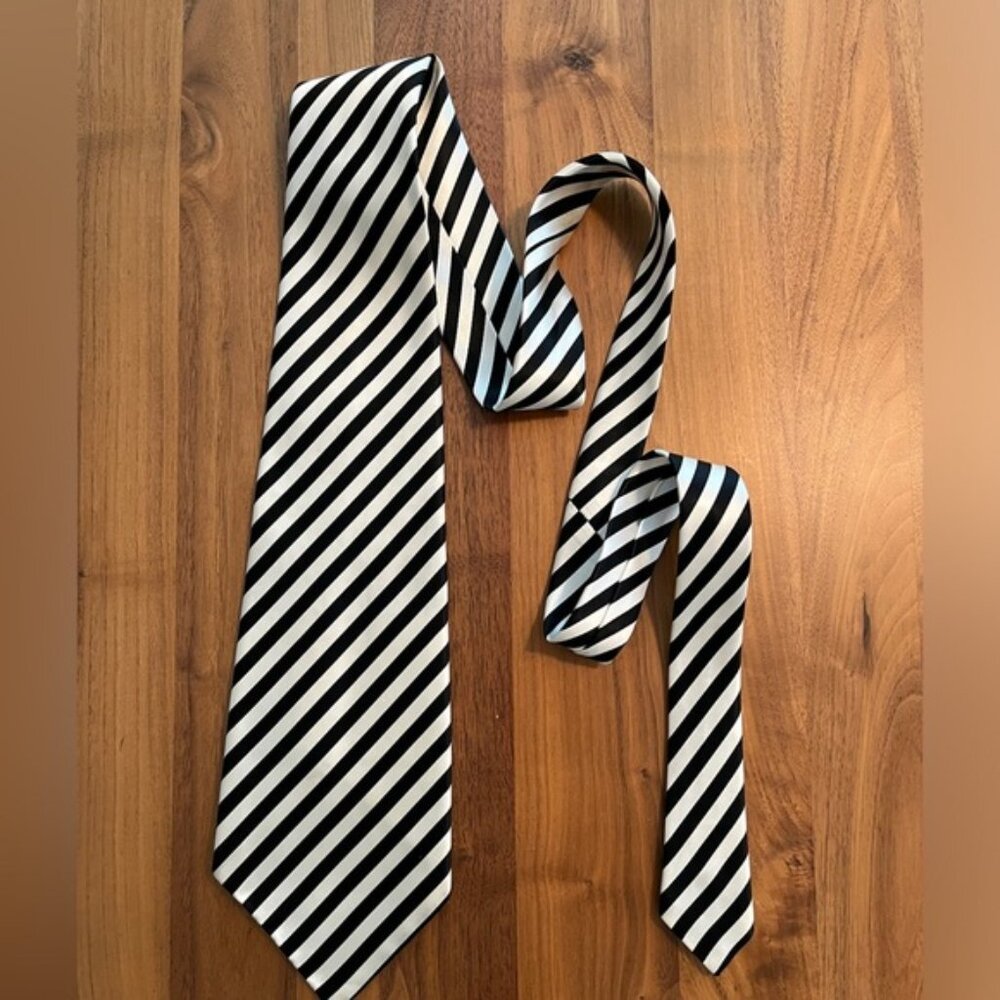 VINTAGE Dandy Kings Road Chelsea Diagonal Stripes Wide Kipper Tie Mod 60 s 70 s